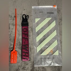Off-White Hot Pink and Black Keychain New
